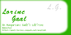lorinc gaal business card